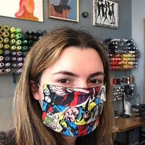 5 face masks with filter pouch and nose wire